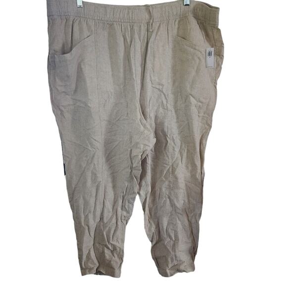 Old Navy Women's High-Waisted Cropped Linen-Blend Tapered Pants Plus Size 3X - Picture 2 of 7